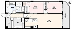 市川江戸川堤マンション 2SLDKの間取図画像