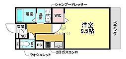 キリベアート 1Kの間取図画像