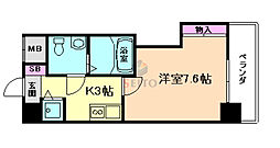 ヴェリテ三国 1Kの間取図画像