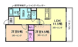 桜塚マンション 2LDKの間取図画像