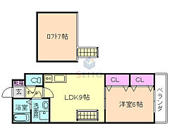 メゾンエリタージュ 1LDKの間取図画像