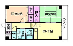 サンライズM 2LDKの間取図画像