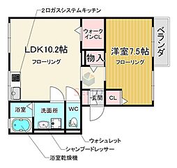 メゾンルミエール 1LDKの間取図画像