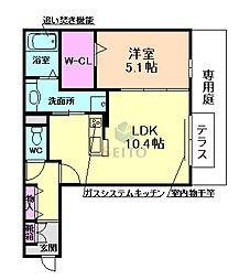 飛鳥3 1LDKの間取図画像
