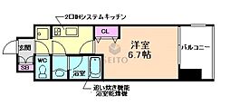 ミッドコート江坂ウエスト 1Kの間取図画像
