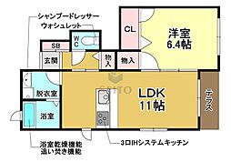 シャーメゾン明星寿 1LDKの間取図画像