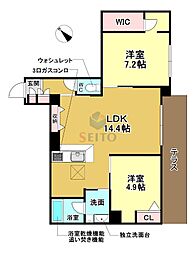 シャーメゾン ペイ ドゥ レーヴ 2LDKの間取図画像