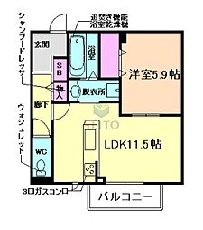 raffine 1LDKの間取図画像