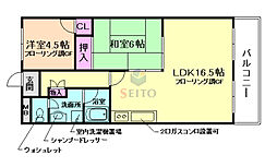 グローバルハイツ豊中 2LDKの間取図画像