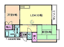 メゾンチェリーバレー 2LDKの間取図画像