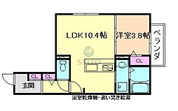 アヴェニール服部 1LDKの間取図画像
