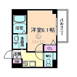 エスリード江坂セントラム 1Kの間取図画像