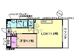 プレメント豊中 1LDKの間取図画像