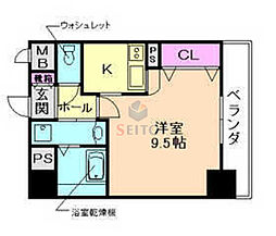 ディアコート小曽根 1Kの間取図画像