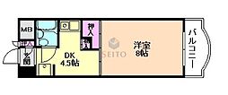 ブランコート豊中 1DKの間取図画像