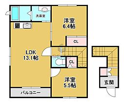 サンシャインA 2LDKの間取図画像