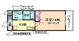 CASSIA豊中三国 1Kの間取図画像