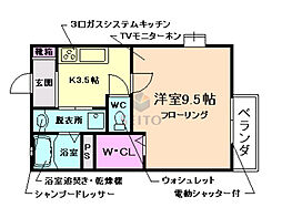 豊中サンハイツ 1Kの間取図画像