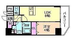 プレサンス塚本ベラビィ 1LDKの間取図画像