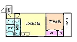 フジパレス出来島イースト2番館 1LDKの間取図画像