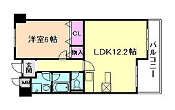 グランドールサンパティオ 1LDKの間取図画像