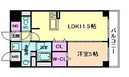 レイワニティプレイス 1LDKの間取図画像