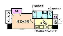サムティ大阪シティウエスト 1Kの間取図画像