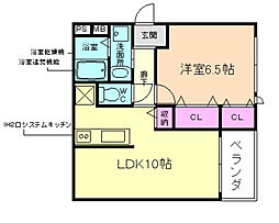 プリムローズ 1LDKの間取図画像