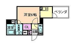 ビオトープ塚本 ワンルームの間取図画像