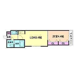 アッシュメゾン塚本 1LDKの間取図画像