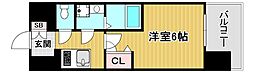 レジュールアッシュOSAKAGATEWAY 1Kの間取図画像