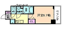 プレサンス塚本グランゲート 1Kの間取図画像