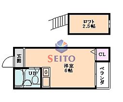 ヴィラ大淀 ワンルームの間取図画像