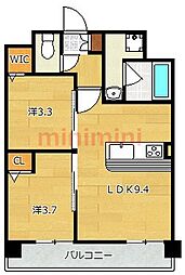 大阪モノレール本線 南茨木駅 徒歩4分の賃貸マンション 3階1LDKの間取り