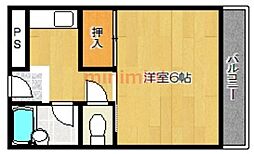 メゾンホワイト 1Kの間取図画像