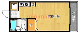 エステートピアニシケン ワンルームの間取図画像