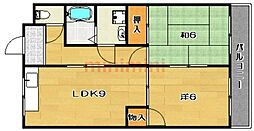 ヴィラカワバタ2号 2LDKの間取図画像