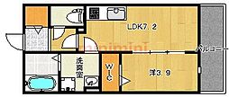 メゾンブラン 1LDKの間取図画像