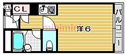 ベルメゾン中津 1Kの間取図画像