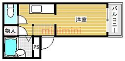 ハイネスゴールド ワンルームの間取図画像
