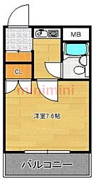 マンションコメット 1Kの間取図画像