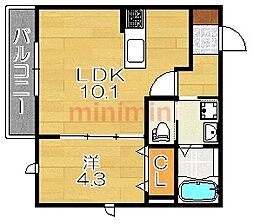 メゾンドゥエスポワール 1LDKの間取図画像
