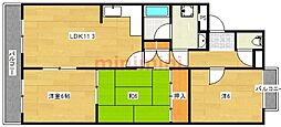 ウエストハイツ2 3LDKの間取図画像