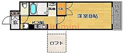 ベイサージュ彩 1Kの間取図画像