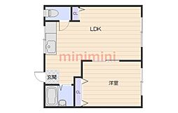 コーポホリデイン 1LDKの間取図画像