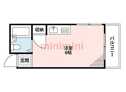 ハッピー・ド・千里山 ワンルームの間取図画像
