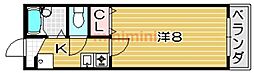 アビタシオン奈佐原B棟 1Kの間取図画像