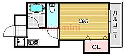 池上マンション 1Kの間取図画像
