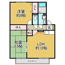 グランメール・コート 2LDKの間取図画像