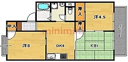 エクセル・コート・K 3DKの間取図画像